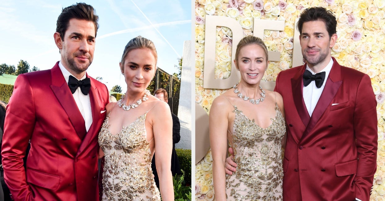 Featured image for "Internet Frenzy: Analyzing Emily Blunt and John Krasinski's Viral Golden Globes Conversation"