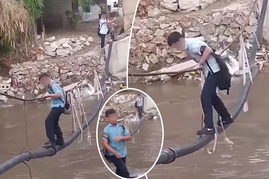 Featured image for Perilous Commute: Children Brave Alligator-Infested River on Rope to Reach School