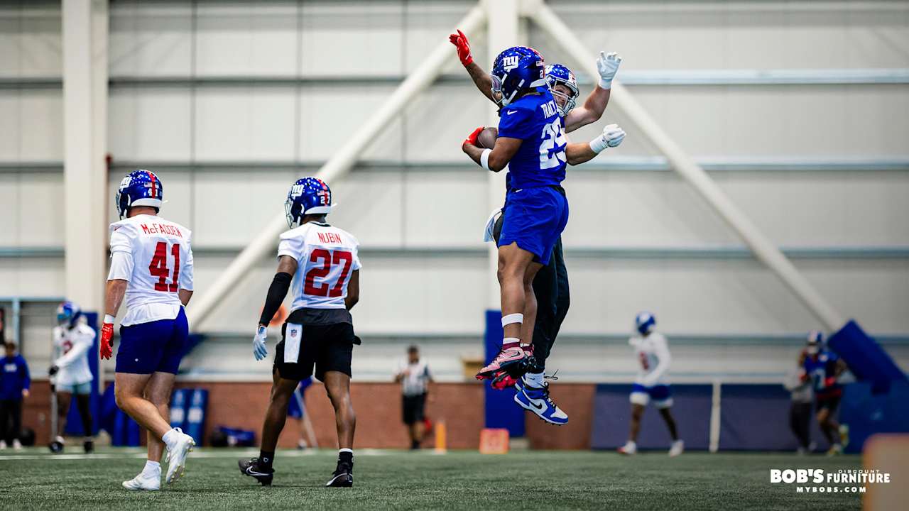 Featured image for Giants' OTA Highlights: Jaxson Dart's Return and Russell Wilson's Precision