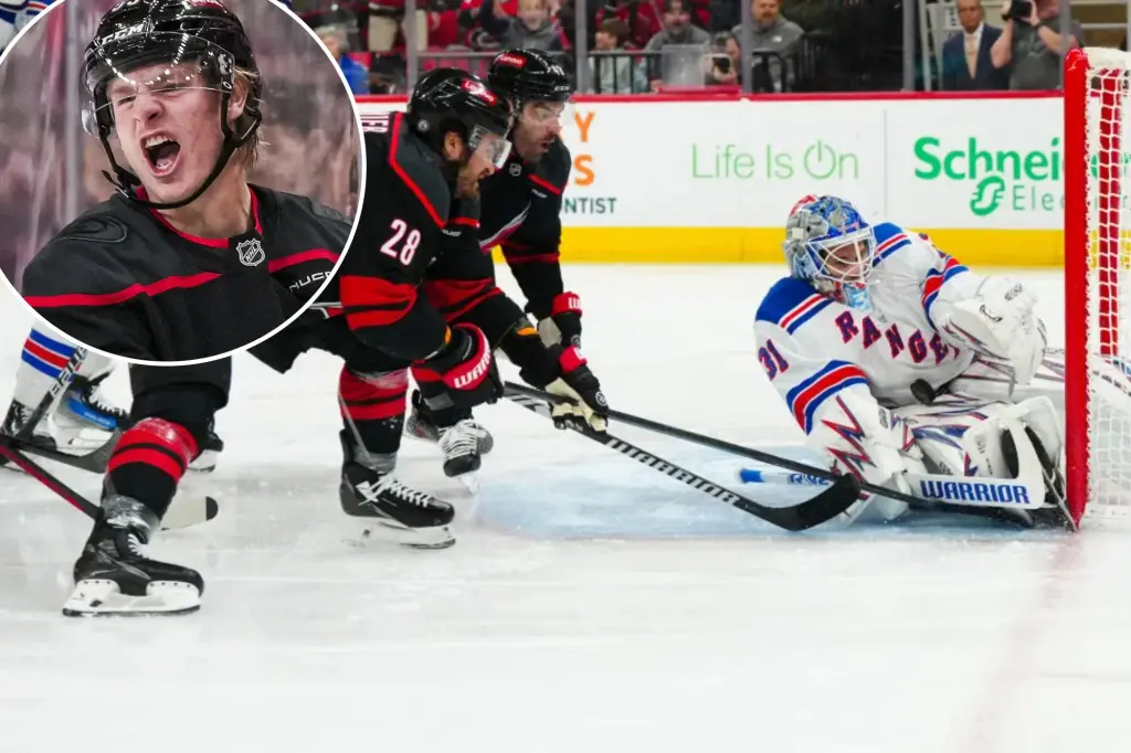 Featured image for Rangers' Losing Streak Extends to Four After Close Defeat by Hurricanes