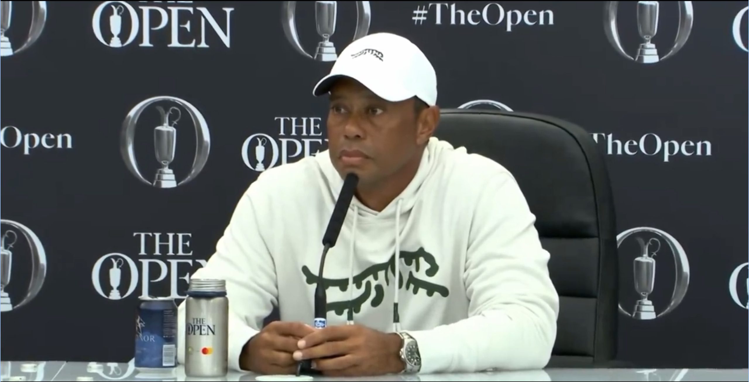 Featured image for Tiger Woods Claps Back at Colin Montgomerie in Fiery Press Conference