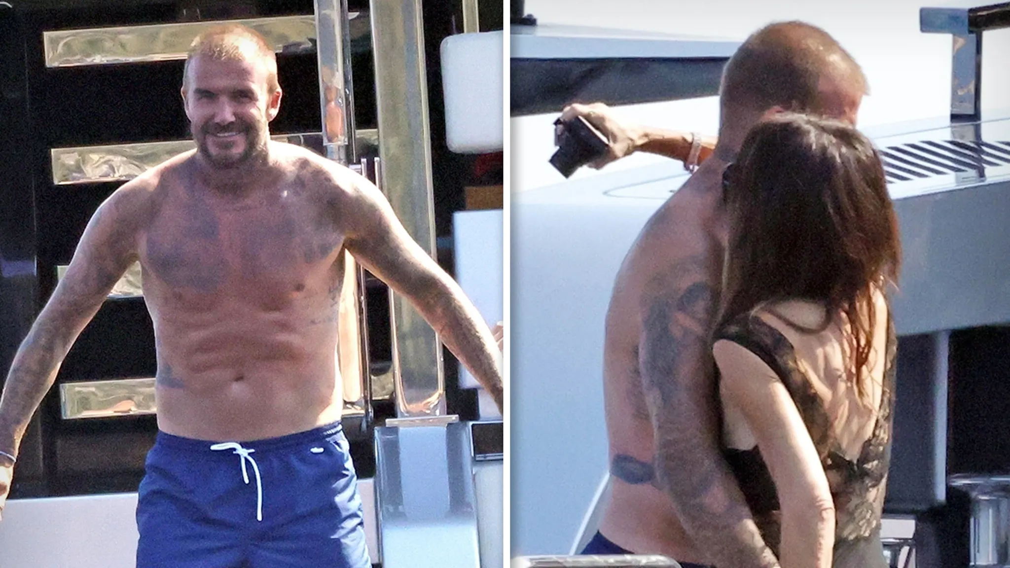 Featured image for David and Victoria Beckham Share Intimate Moments on Yacht and Beach
