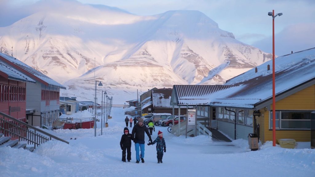 Arctic town threatened by climate change.