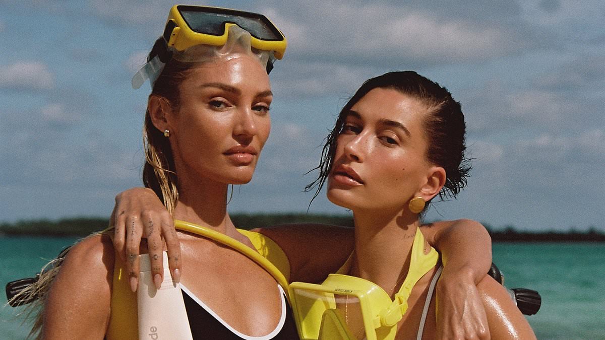 "Hailey Bieber and Candice Swanepoel Heat Up Rhode's Swimsuit Campaign and Skincare Line"