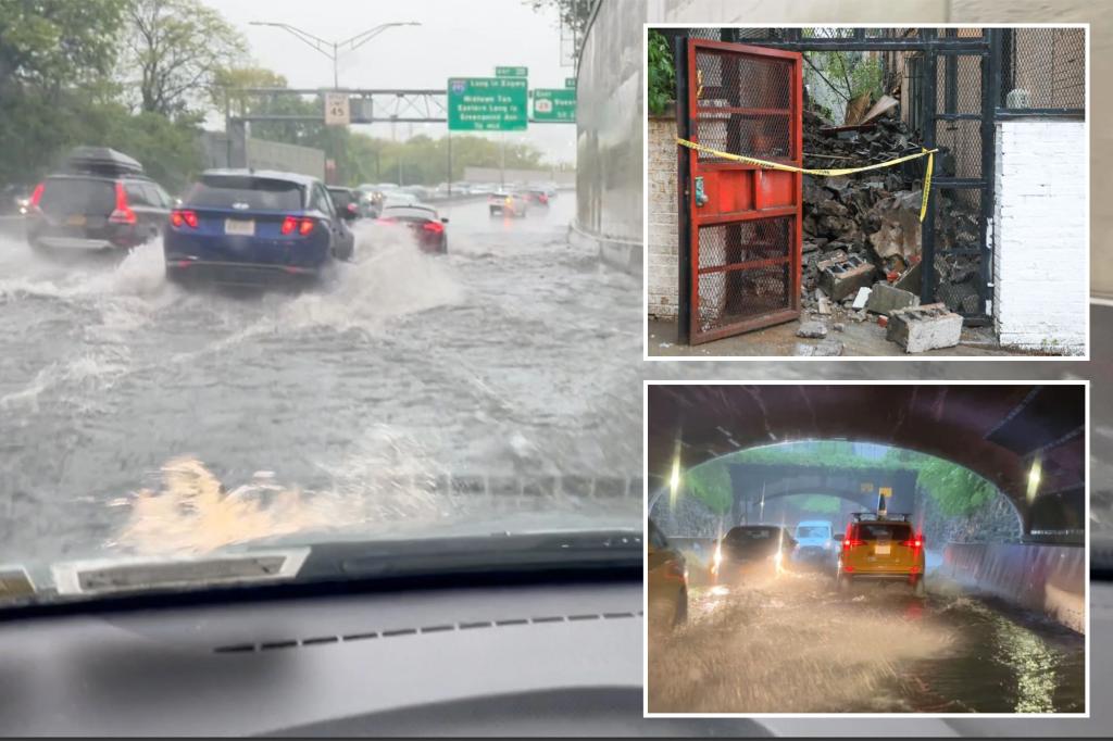Severe rain causes flooding and wall collapses in NYC and Westchester.