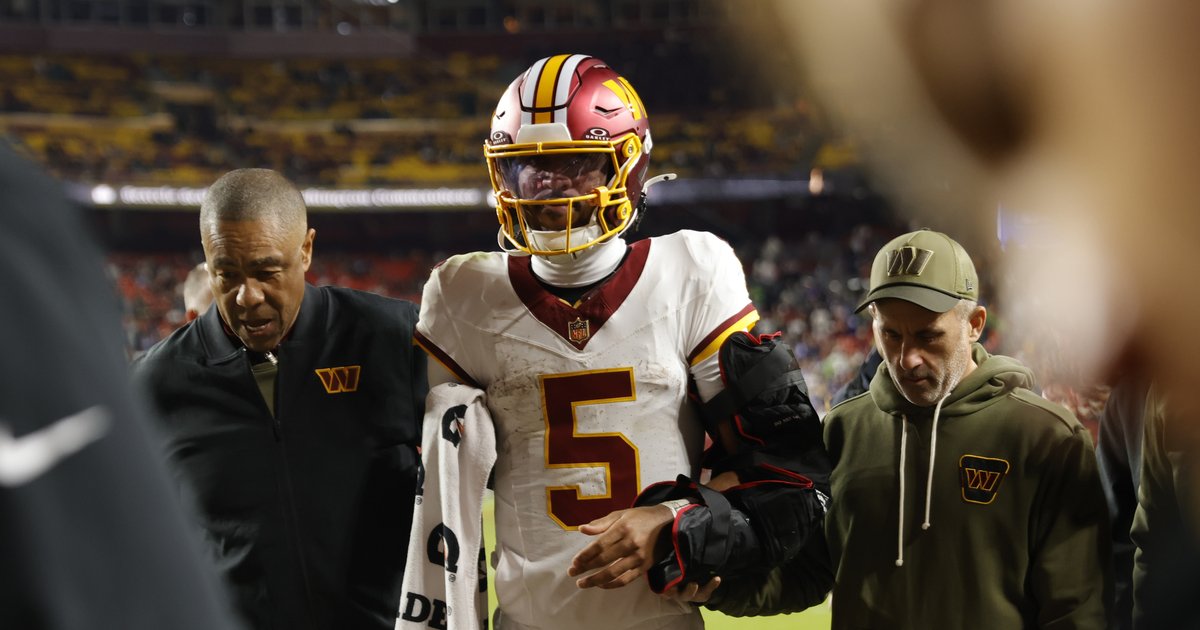 Featured image for Commanders to Rest Jayden Daniels for Remainder of 2025 Season