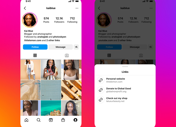 Featured image for Instagram now allows up to 5 links in your profile bio.