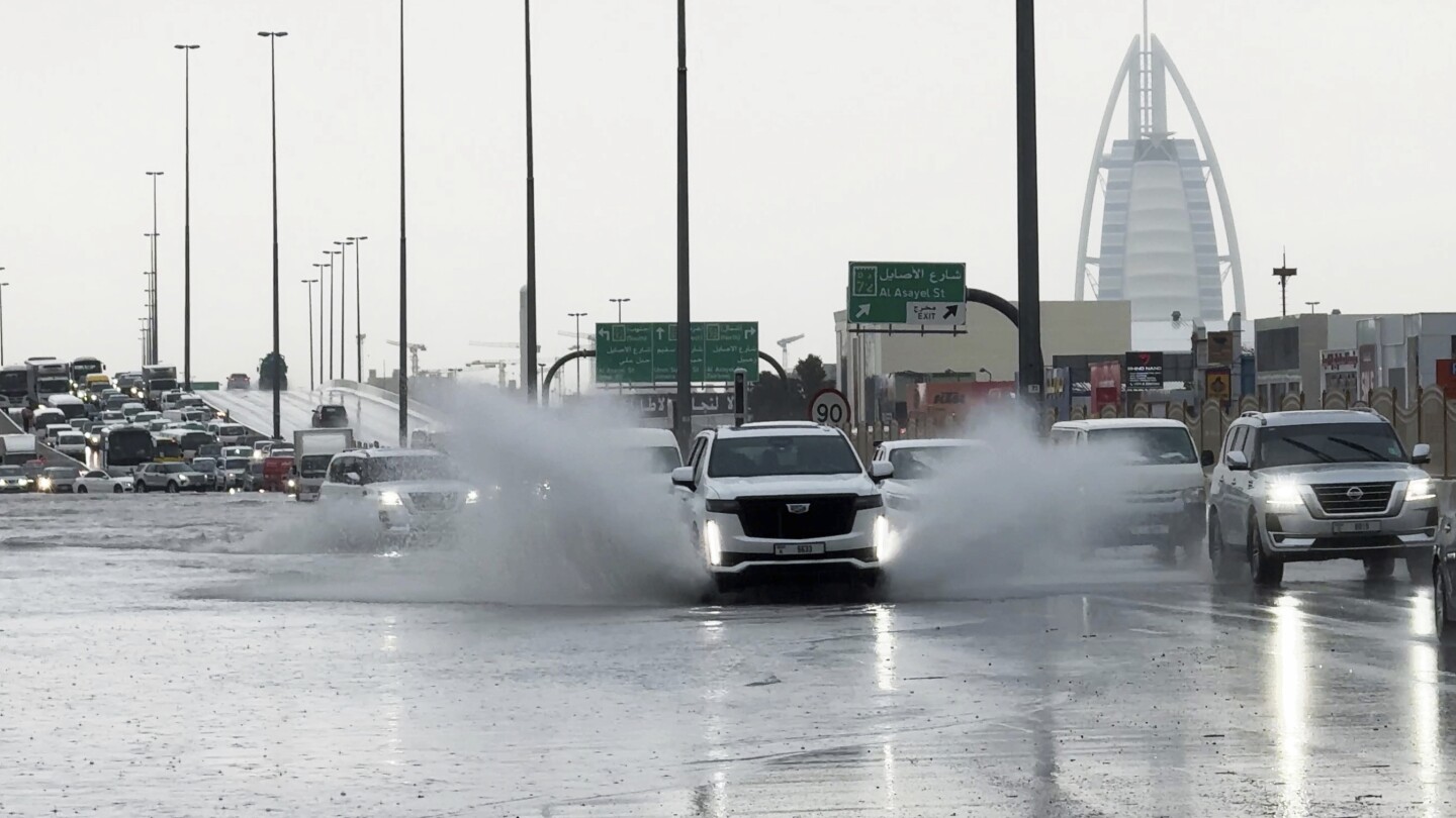 Featured image for "Dubai Devastated by Unprecedented Rainfall, Prompting Flight Cancellations and School Closures"