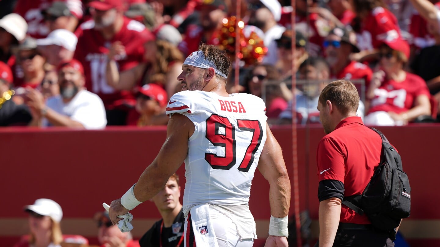 Featured image for 49ers' Nick Bosa avoids ACL injury, latest update
