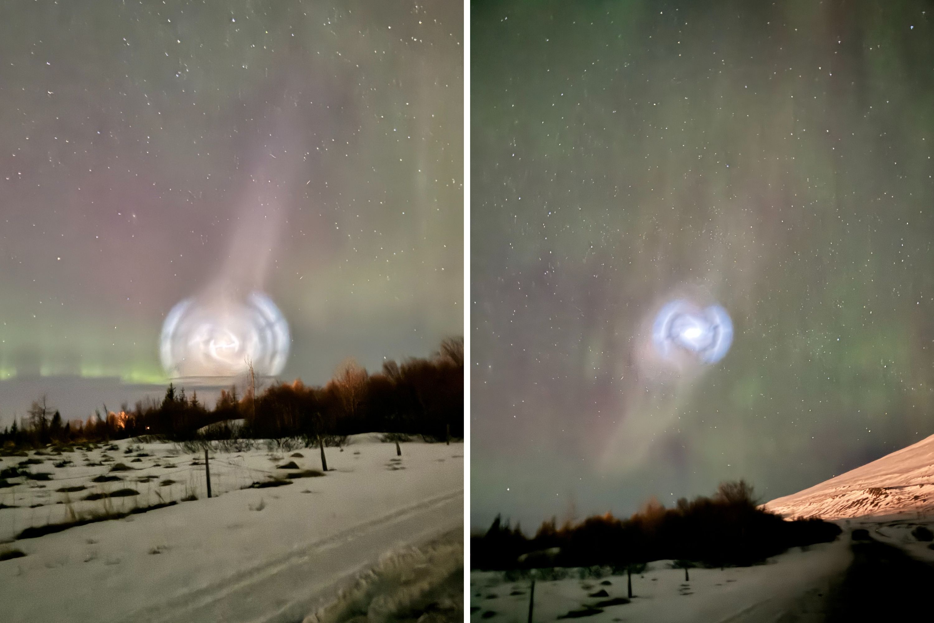 "Norwegian Photographer Captures Enigmatic Blue Spiral Resembling Another Galaxy"