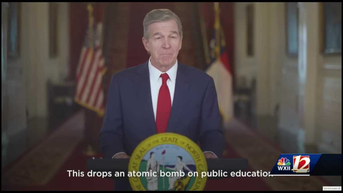 North Carolina Governor Roy Cooper declares state of emergency for public education and school choice bill.