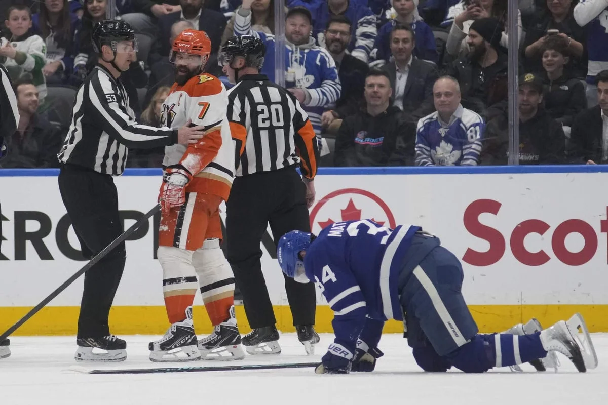 Leafs furious over Matthews injury as Gudas suspension draws criticism