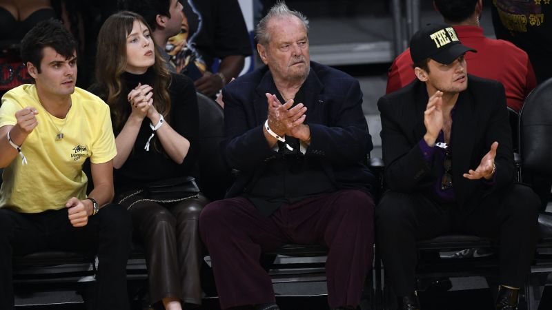 Featured image for Jack Nicholson Returns Courtside to Watch Lakers Dominate Grizzlies in Game 6