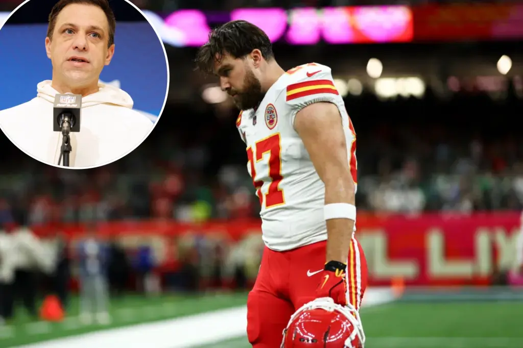 Featured image for Chiefs' Kelce Faces Uncertain Future Amid Performance and Personal Life Scrutiny