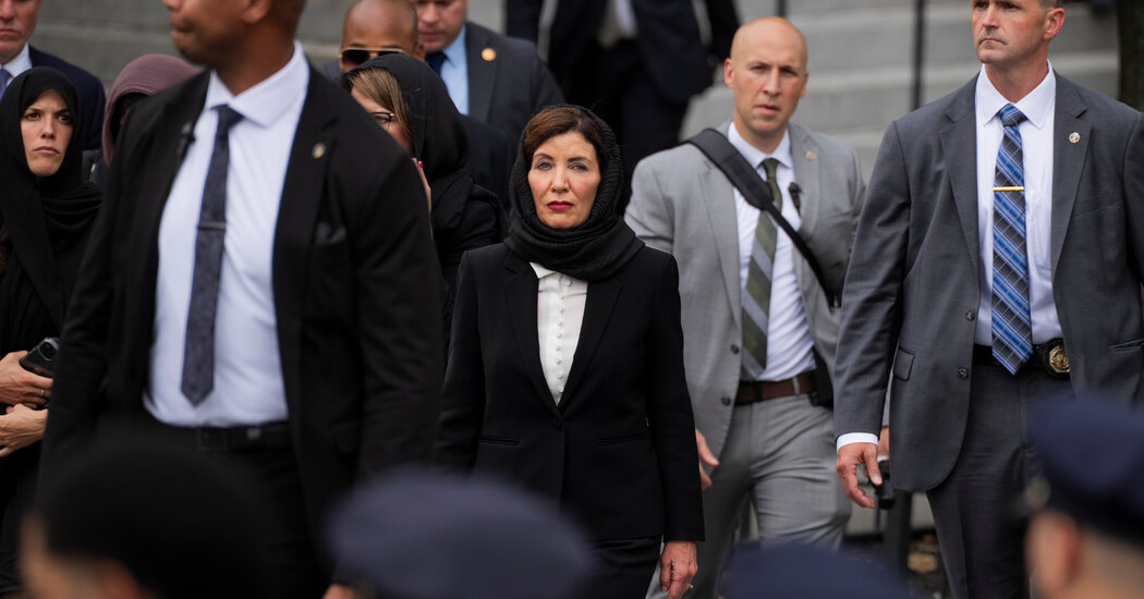 Featured image for Hochul Claps Back at Cruz Over Headscarf at Officer's Funeral