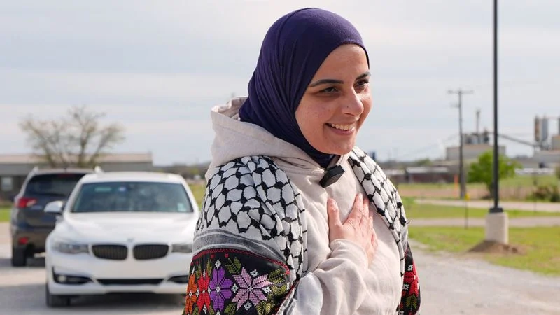 Palestinian protester Leqaa Kordia freed after a year in US immigration detention