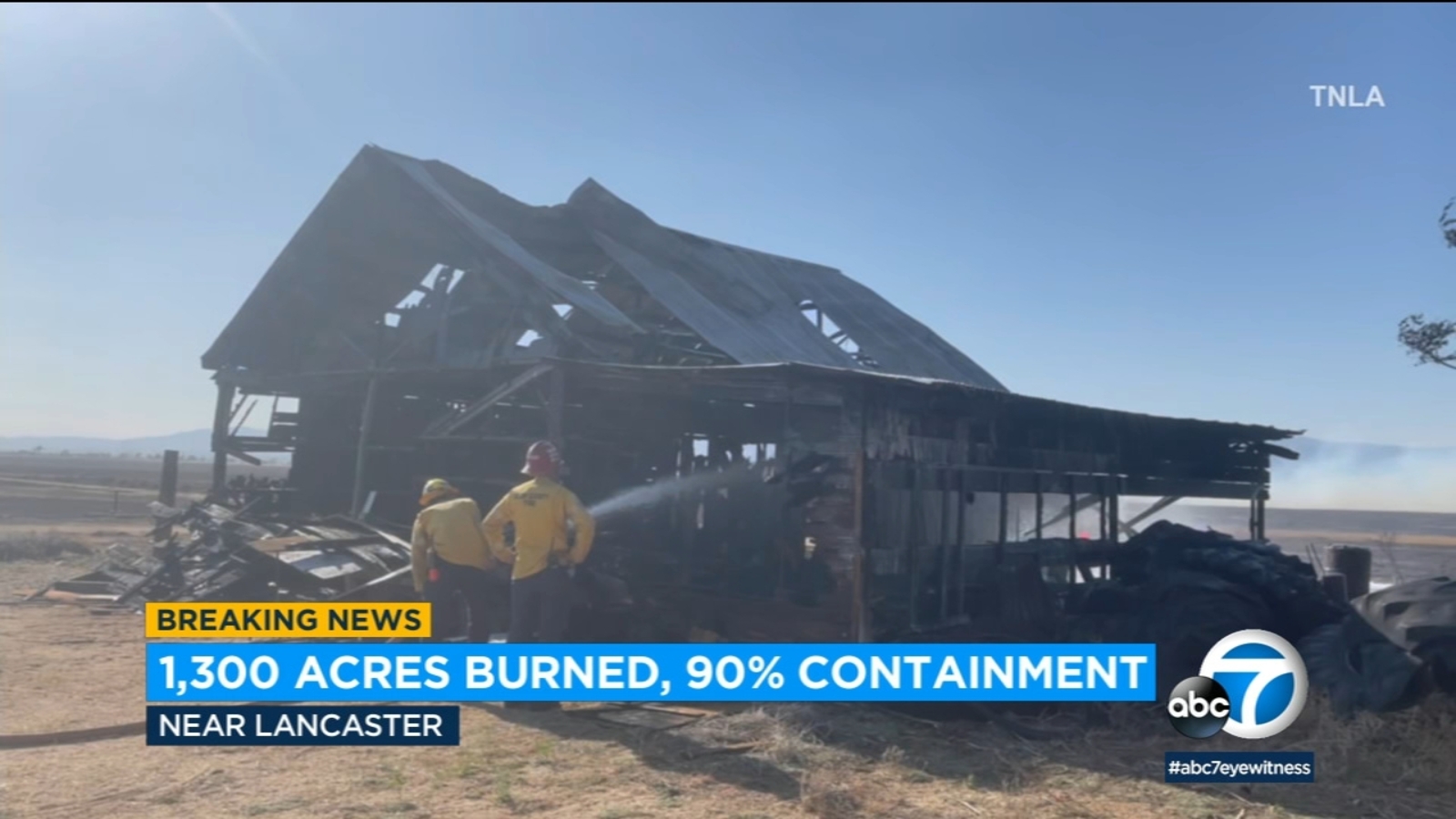 Featured image for Danny Fire in Antelope Valley 90% contained by firefighters.