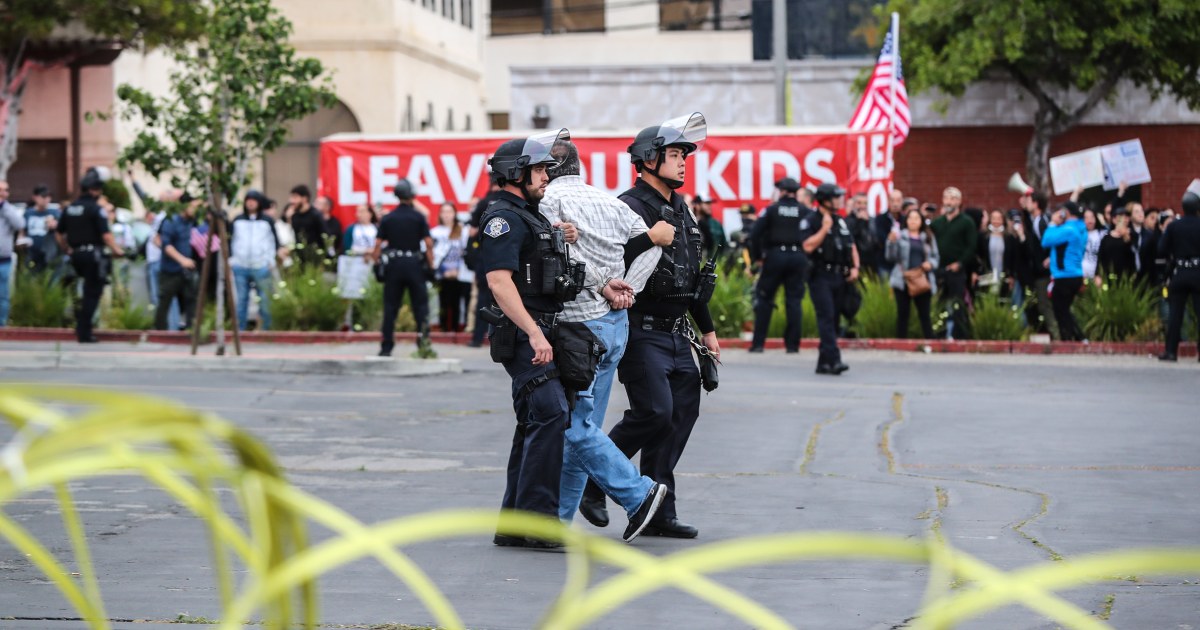 Violence erupts at Southern California school board meetings over Pride Month recognition.