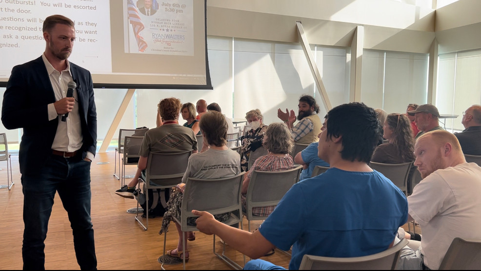 Featured image for "Norman Public Forum Leaves Attendees Unsatisfied with State Supt. Ryan Walters' Responses"