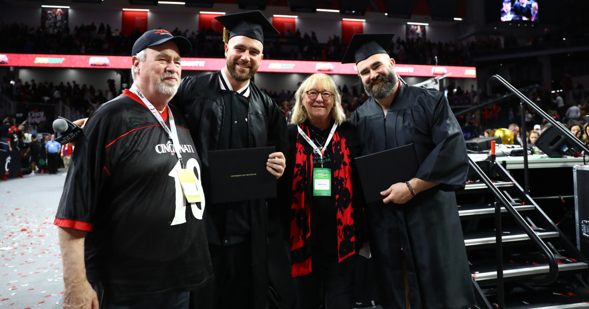 Featured image for "Kelce Brothers Surprise Graduation Ceremony and Live Podcast Show in Cincinnati"