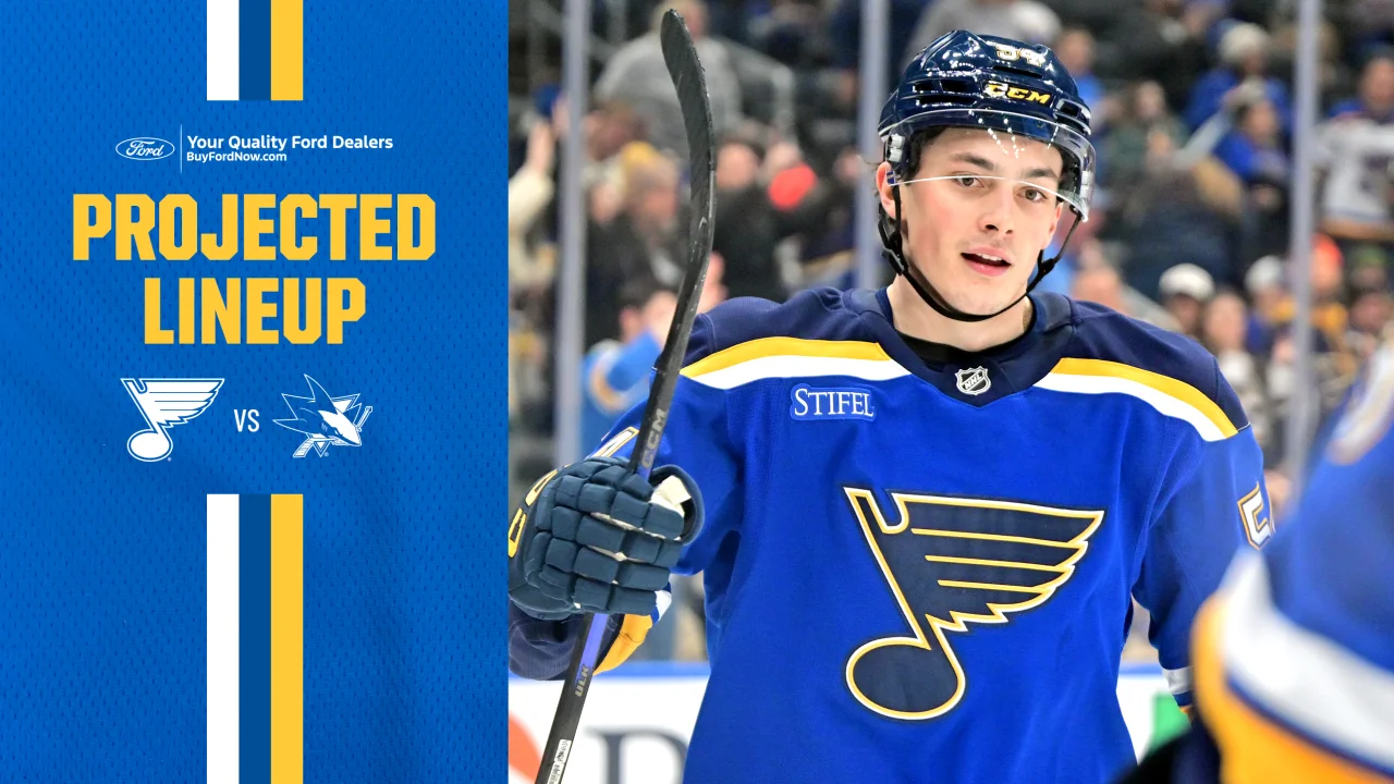 Dvorsky Steps Into Blues’ Top Line as Thomas Out vs Sharks