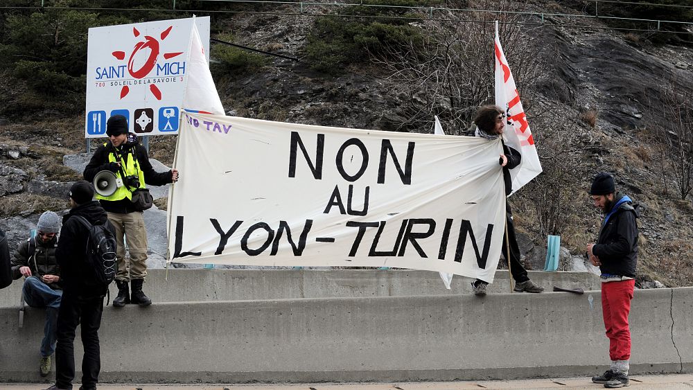 Violent clashes erupt over Lyon-Turin rail link in French Alps.