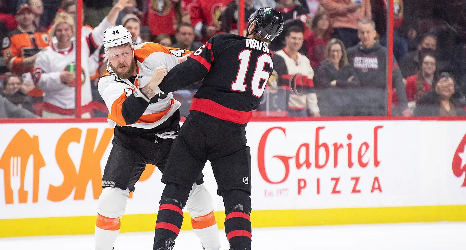 Senators edge out Flyers in wild OT game.