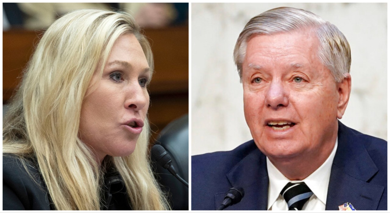 Featured image for Political Feud: Marjorie Taylor Greene and Lindsey Graham Clash Over Military Leaker Defense