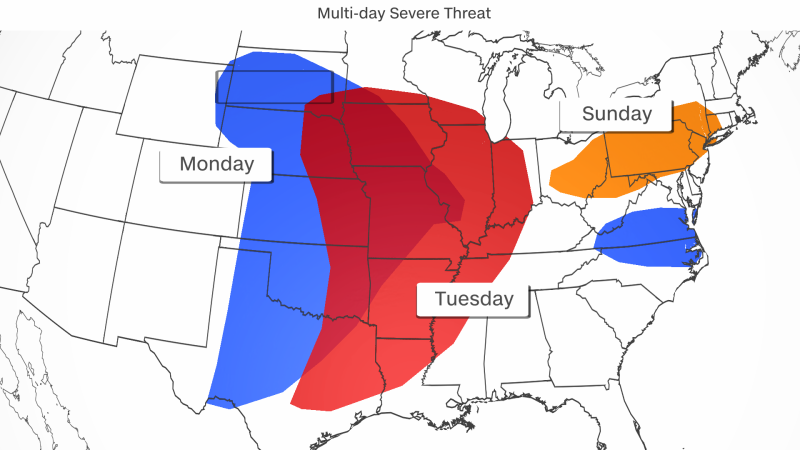 "Severe Weather Threat Looms Over Northeast and Central US This Week"