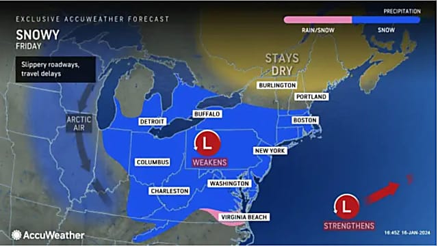 "Coast-To-Coast Winter Storm Brings Widespread Snow and Timing Shifts to Northeast"