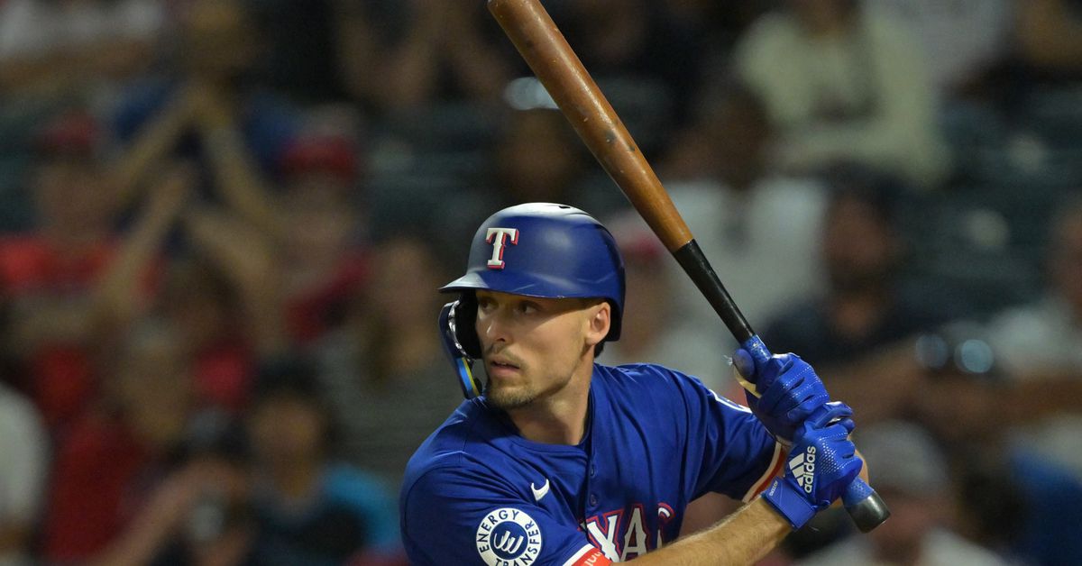Featured image for Texas Rangers Make Roster Changes Amid Evan Carter’s Back Spasms