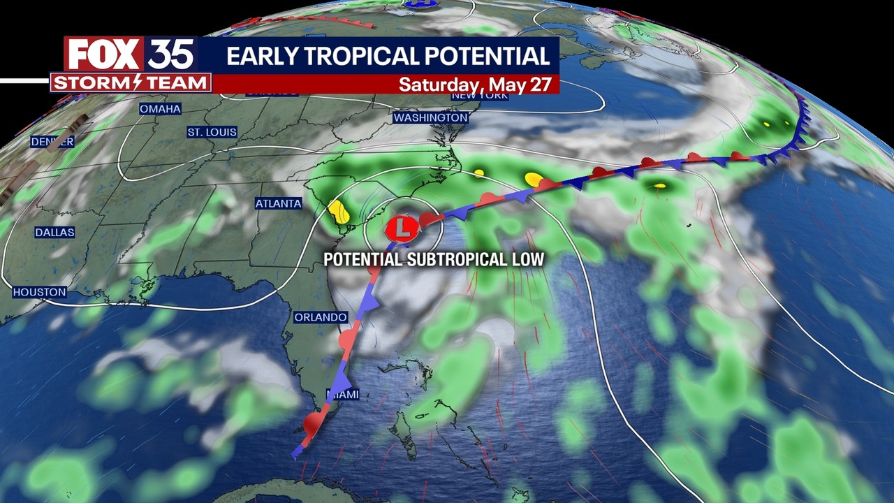NHC monitoring low pressure systems and potential storms off US coast.