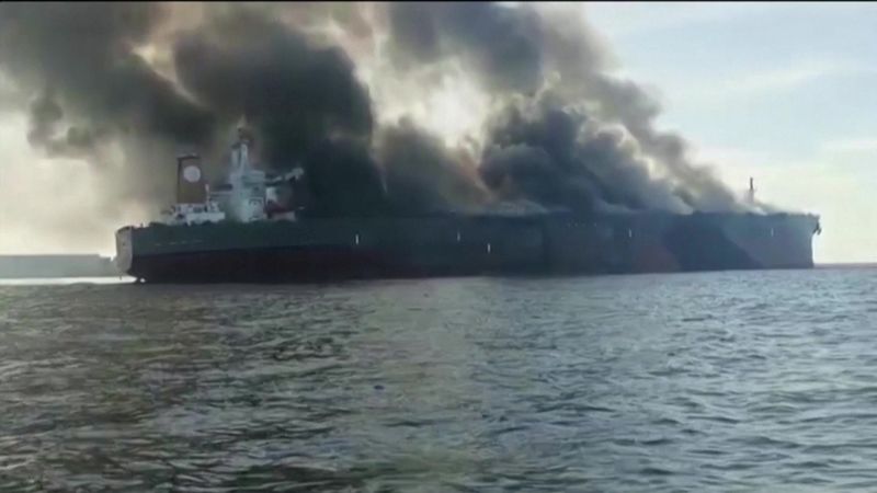 Featured image for "Malaysian oil tanker fire leaves three crew members missing"