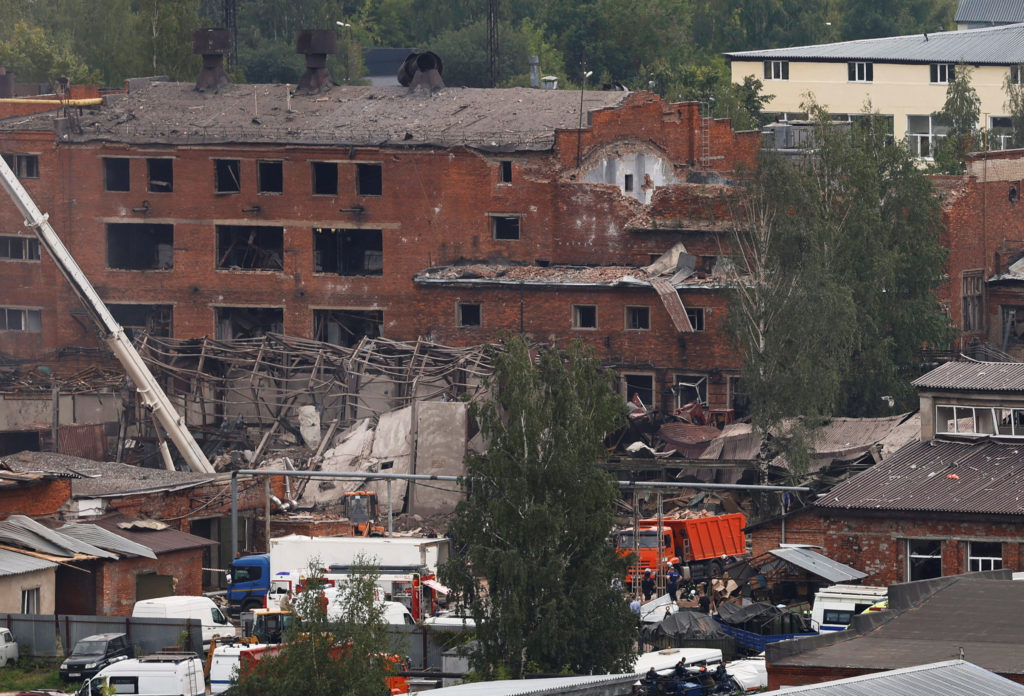 Featured image for "Russian Factory Explosion Fuels Unease Amidst Blame for New Drone Attacks on Ukraine"