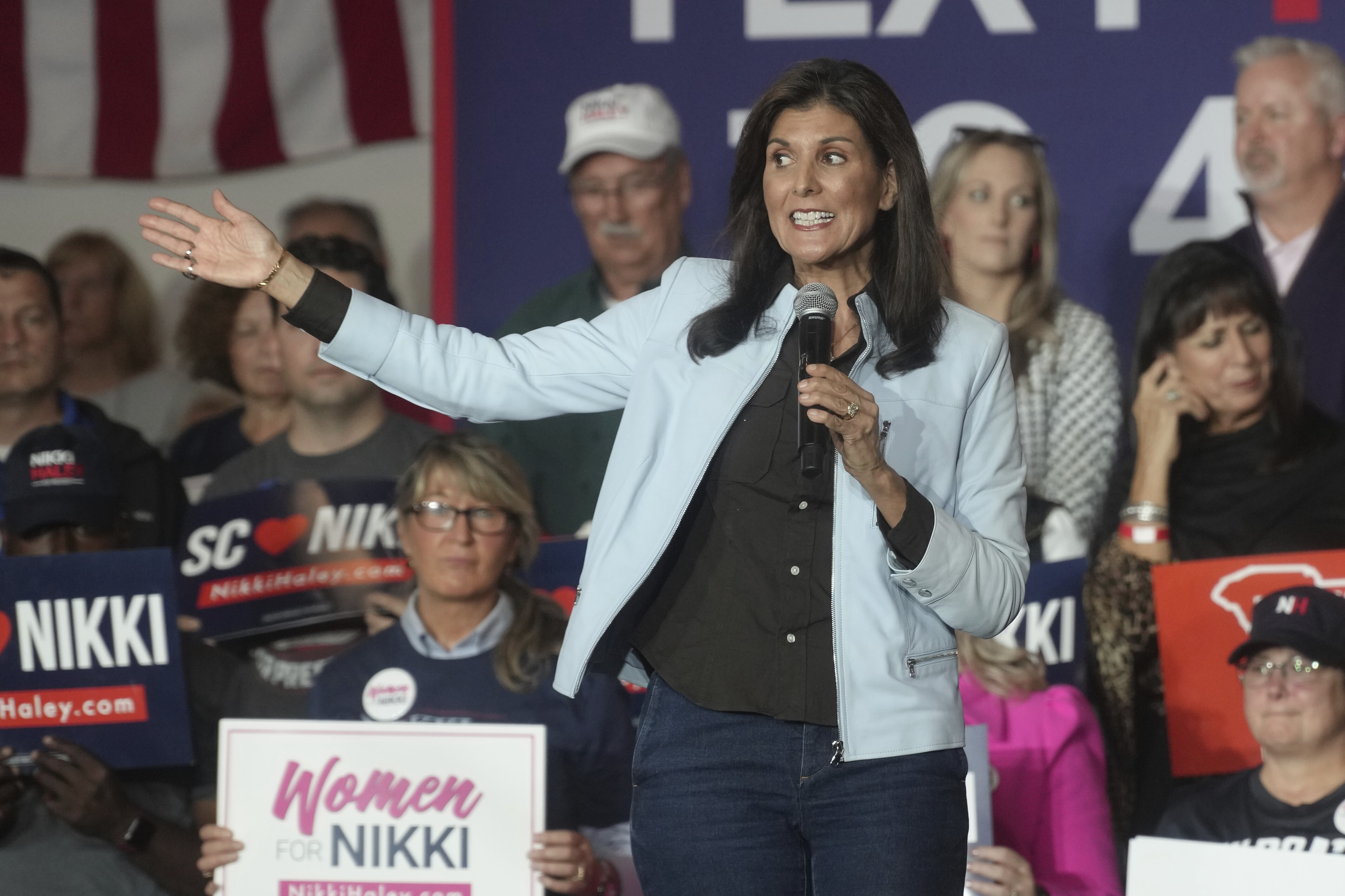 "Nikki Haley's South Carolina Homecoming: Drawing Crowds, Battling Chaos, and Challenging Biden"