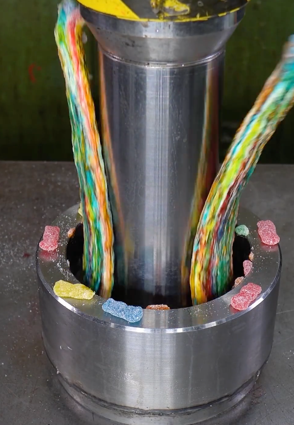 Featured image for "Sweet Treats Meet Crushing Defeat: Candy Crushed by Hydraulic Press"
