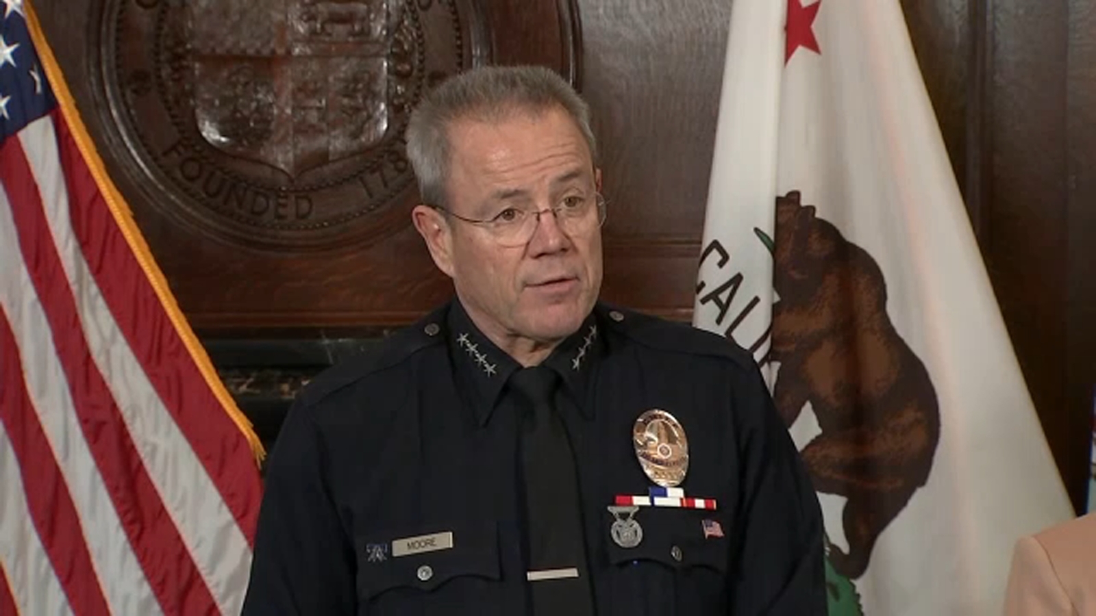 "Los Angeles Police Chief Michel Moore to Retire, Mayor Bass Announces Emotional Departure"