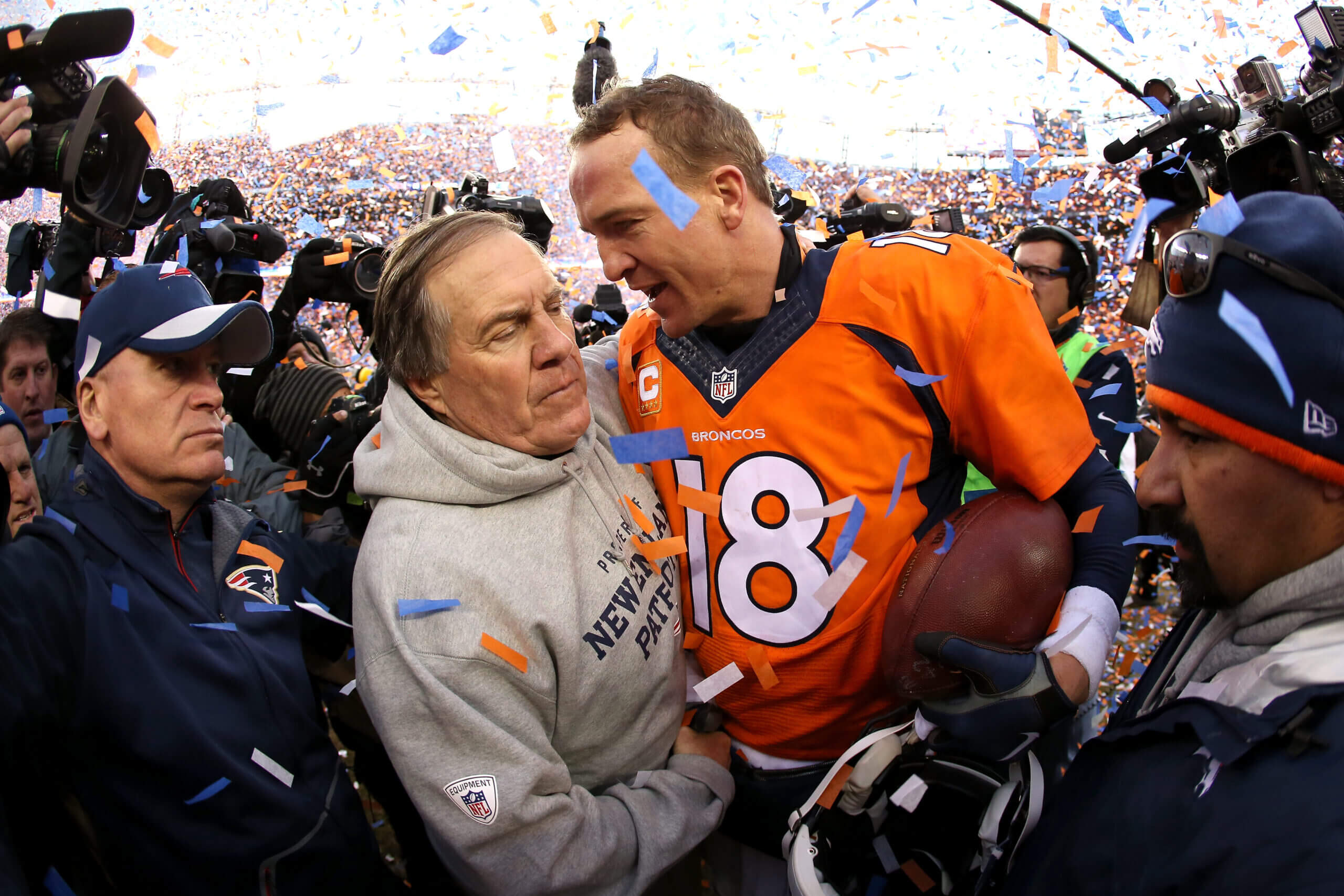 Featured image for "Peyton Manning's Omaha Productions Pursuing Bill Belichick for TV Venture"