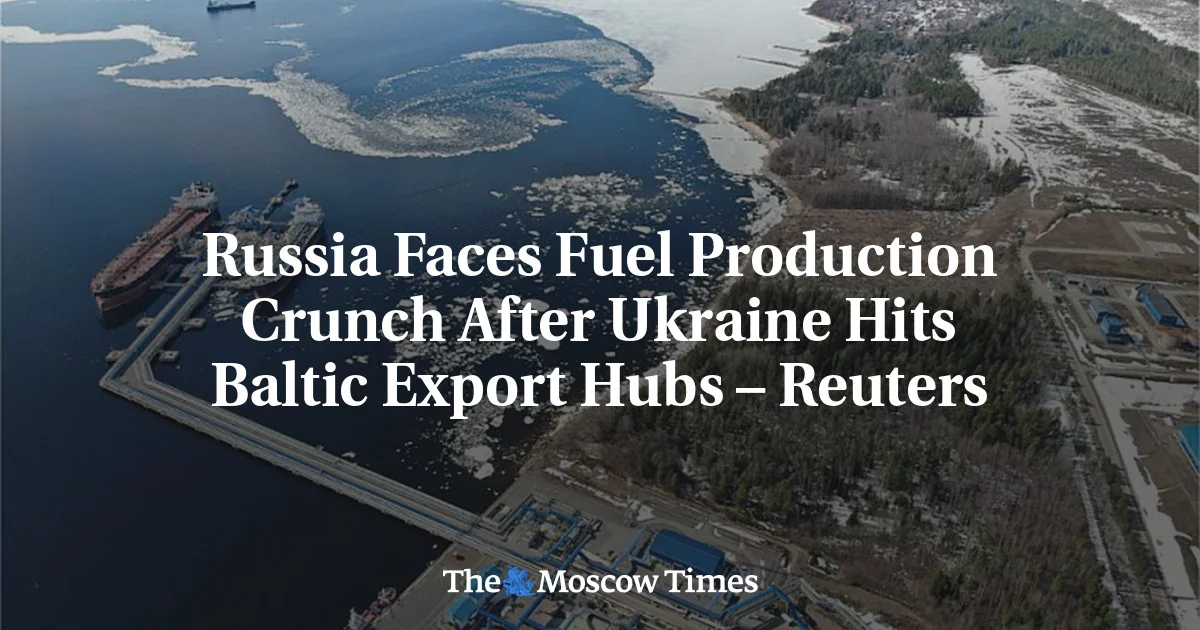 Baltic Drone Attacks Tighten Pressure on Russia's Fuel Exports