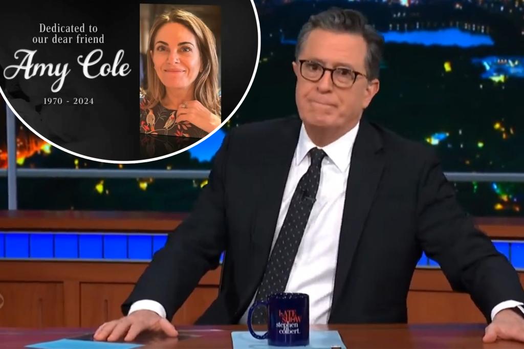 "Stephen Colbert's Emotional Tribute to Late Show Staffer Amy Cole"