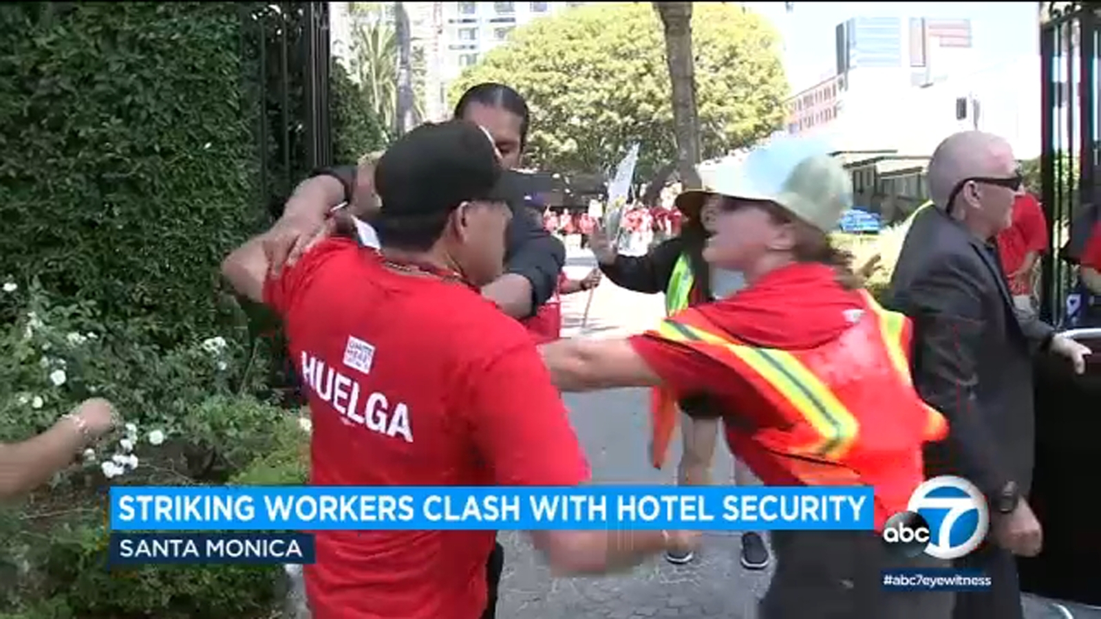 Featured image for Violent clashes erupt as striking hotel workers and security clash in Santa Monica