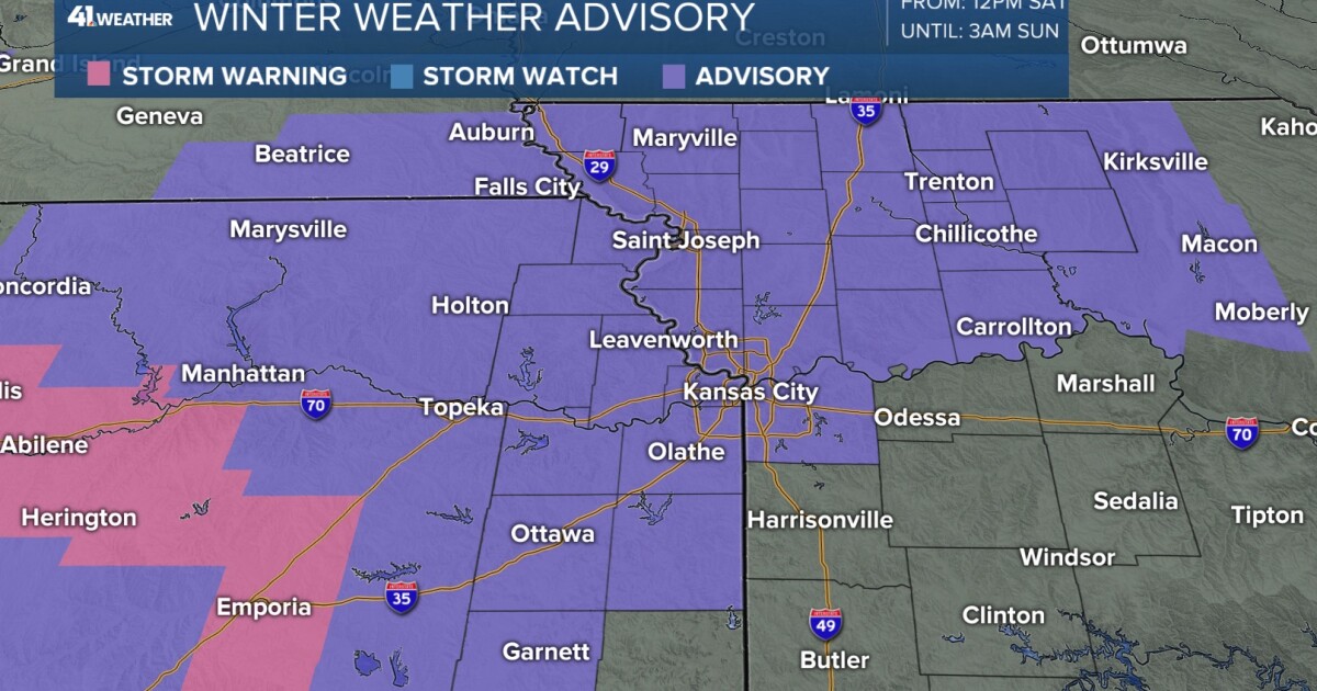 Winter Weather Advisory: Snow Expected in Kansas City Area Saturday Night
