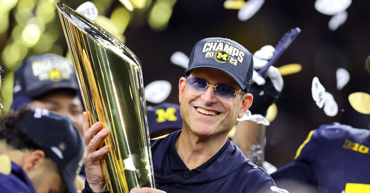 Featured image for "Predicting Jim Harbaugh's Future: Where Will the Michigan Coach Land in 2024?"