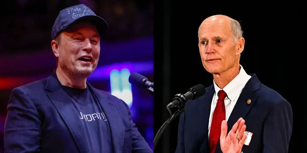 Featured image for Elon Musk Endorses Rick Scott for Senate GOP Leadership Amid Republican Gains