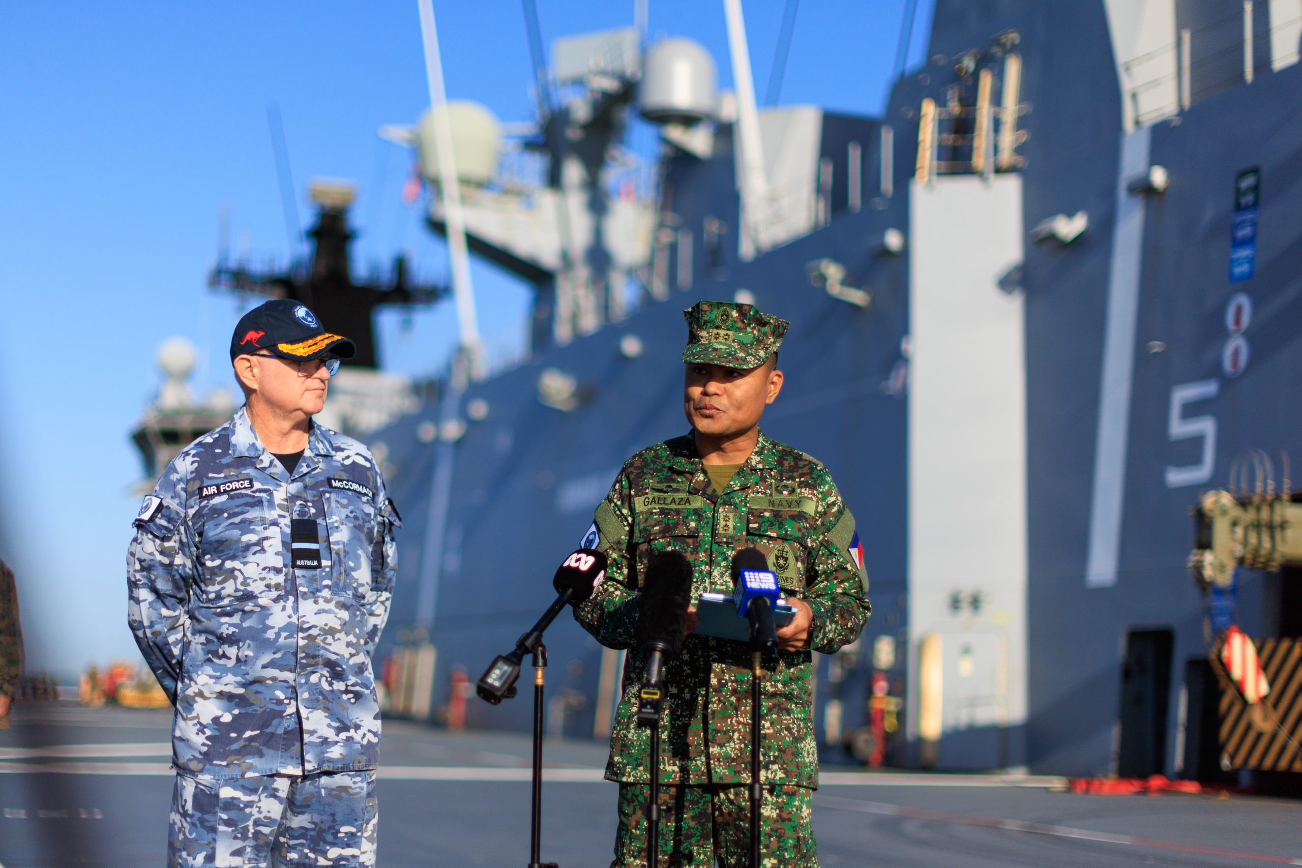 Amphibious Warship HMAS Canberra Conducts Drills in the Philippines Amidst South China Sea Tensions