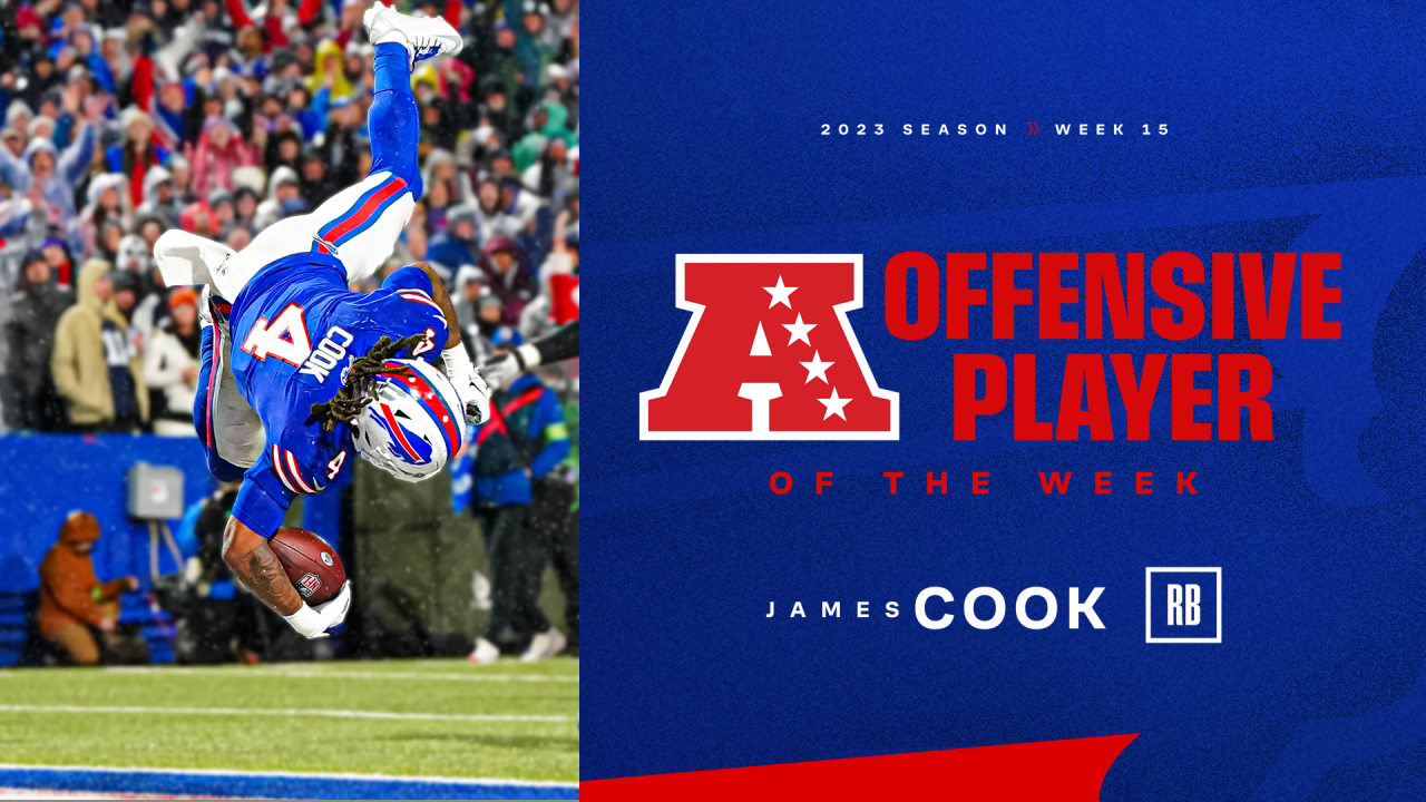 Featured image for "Bills RB James Cook shines as AFC Offensive Player of the Week"