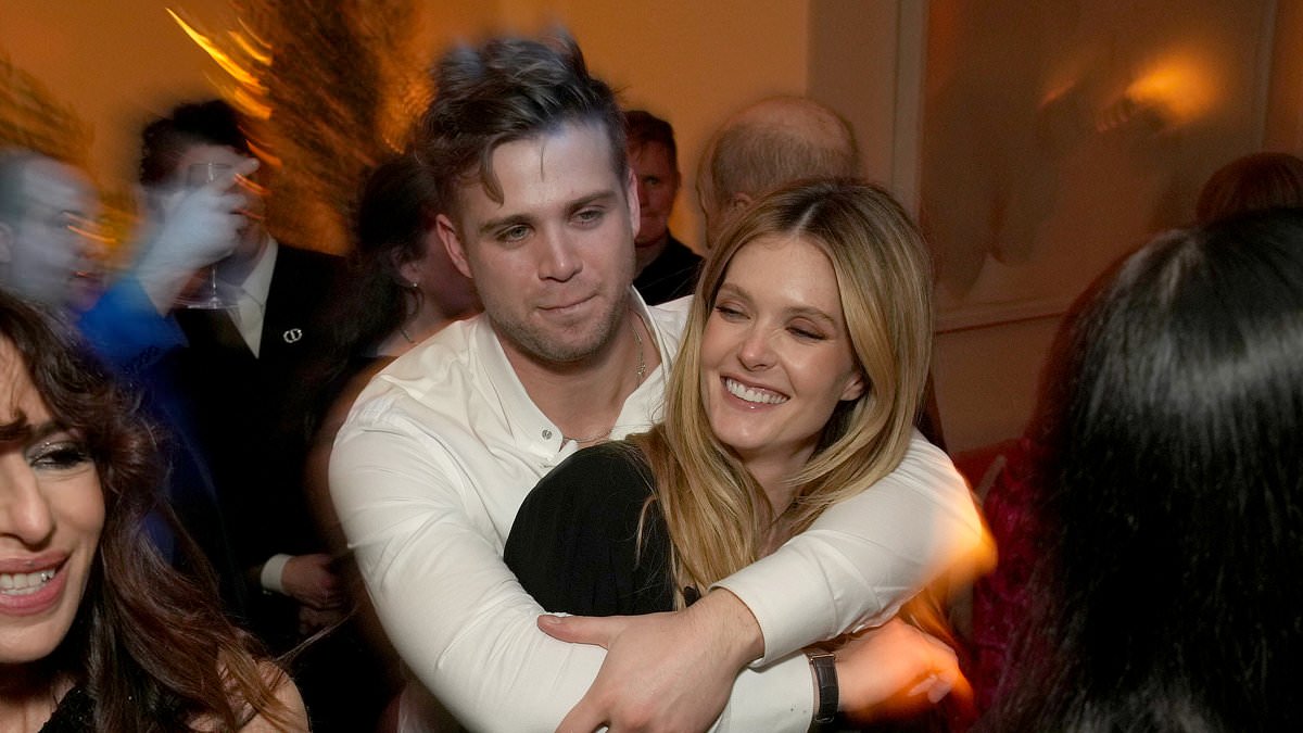 Featured image for "White Lotus' Meghann Fahy and Leo Woodall's Cozy Display at 2024 Emmys Afterparty"