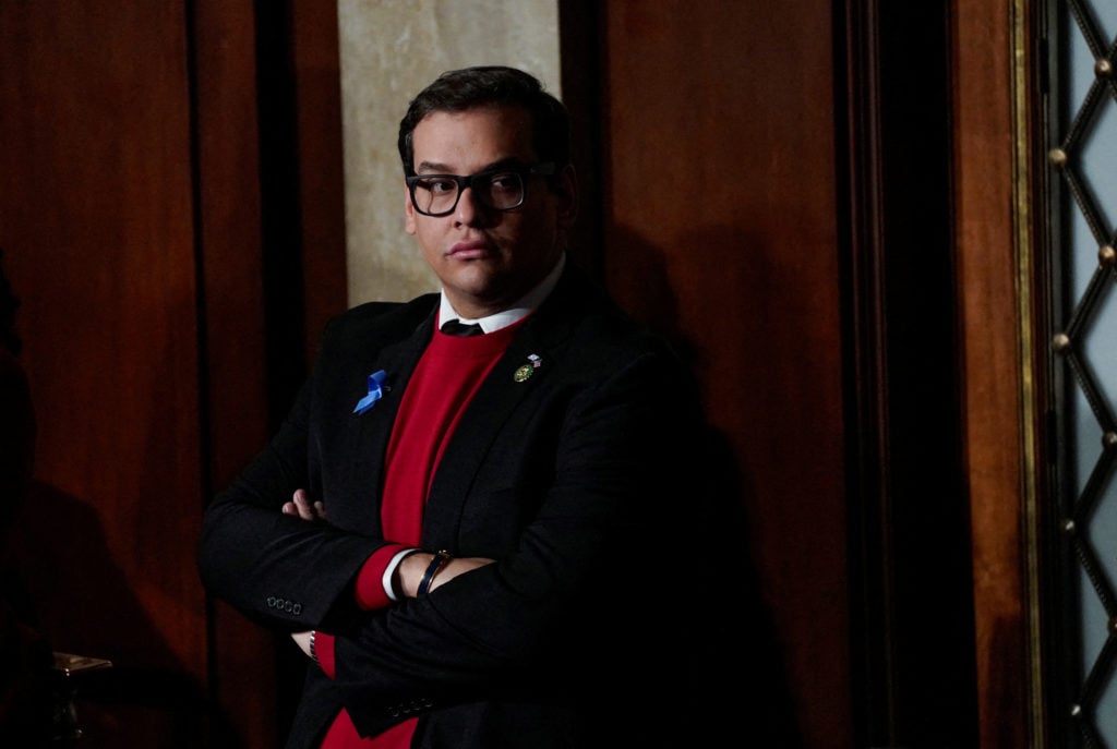 Featured image for "Democratic lawmaker pushes for expulsion vote on Rep. George Santos as GOP seeks to hold onto seat"