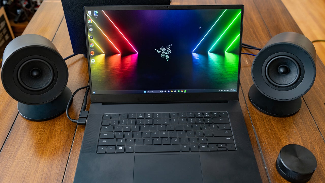 Razer Nommo V2 Pro: Powerful Gaming Speakers with Spatial Audio and RGB Lights.
