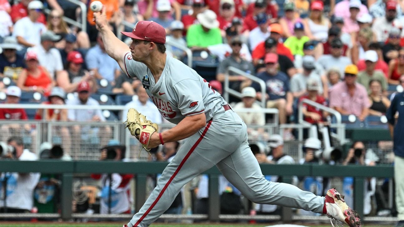 Featured image for Arkansas's Gage Wood Throws First No-Hitter at MCWS Since 1960